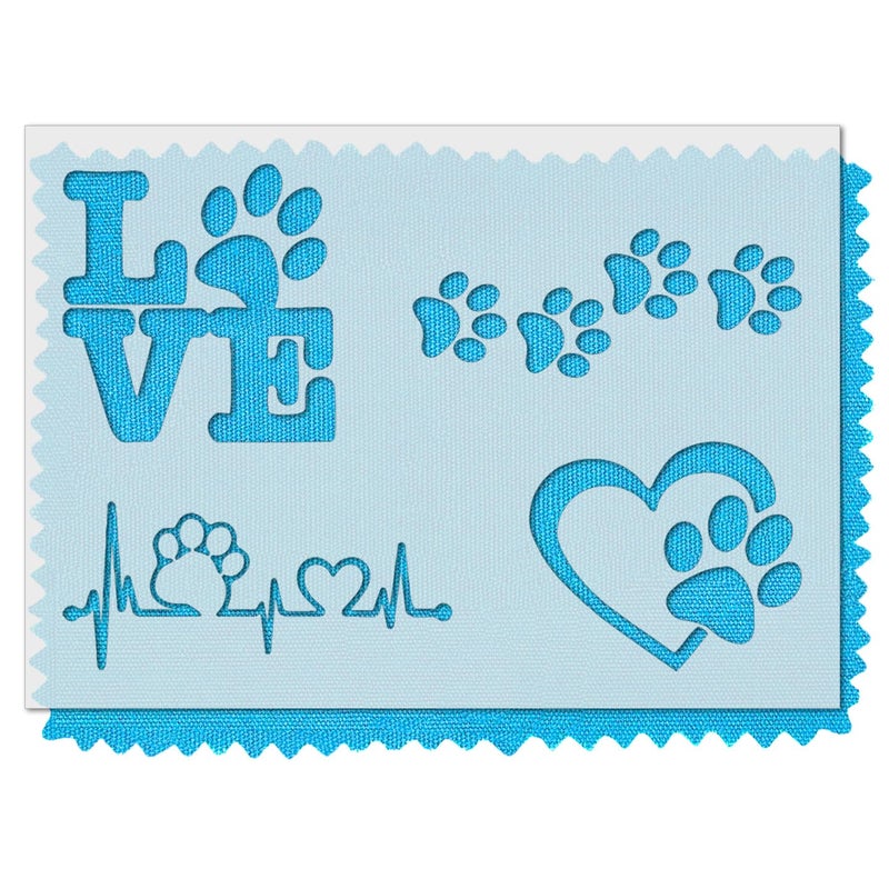 Stencil Stop Pet Love Stencil - for Home Decor, Wood, DIY Projects, Dogs, Cats - 14 Mil Mylar Plastic [10 x 7.4 Inches] - Image 1